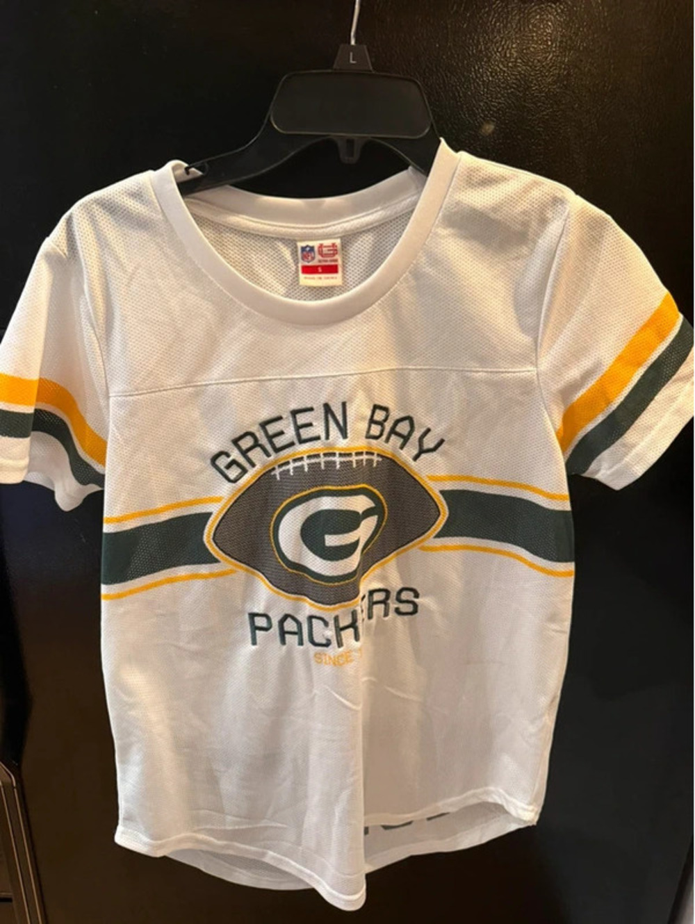 Ultra Game NFL Green Bay Packers Mesh Jersey Shirt Womens Small White Crop Top
